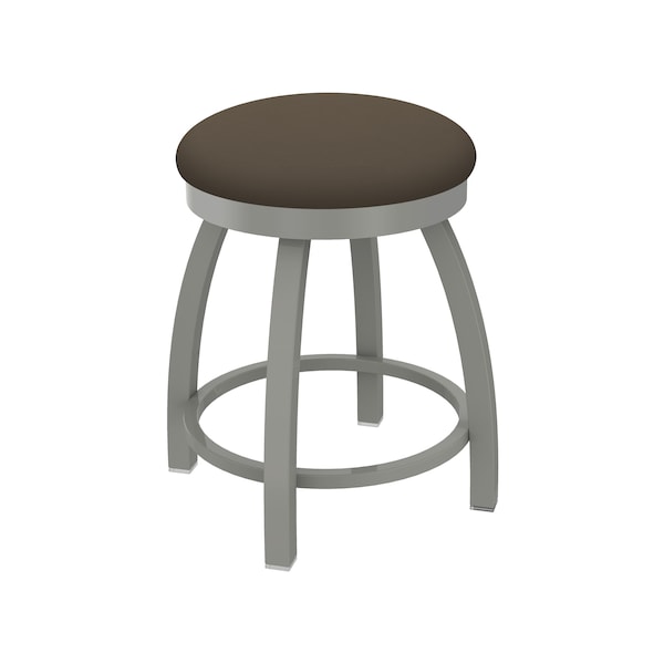 18" Swivel Vanity Stool, Nickel Finish, Canter Earth Seat